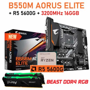 Материнская плата Gigabyte B550M AMD RYZEN 5 5600G