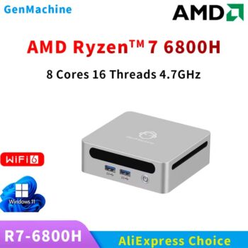 Мини-ПК GenMachine Ryzen 6800H 4,7 ГГц, 16 ГБ, WIFI6